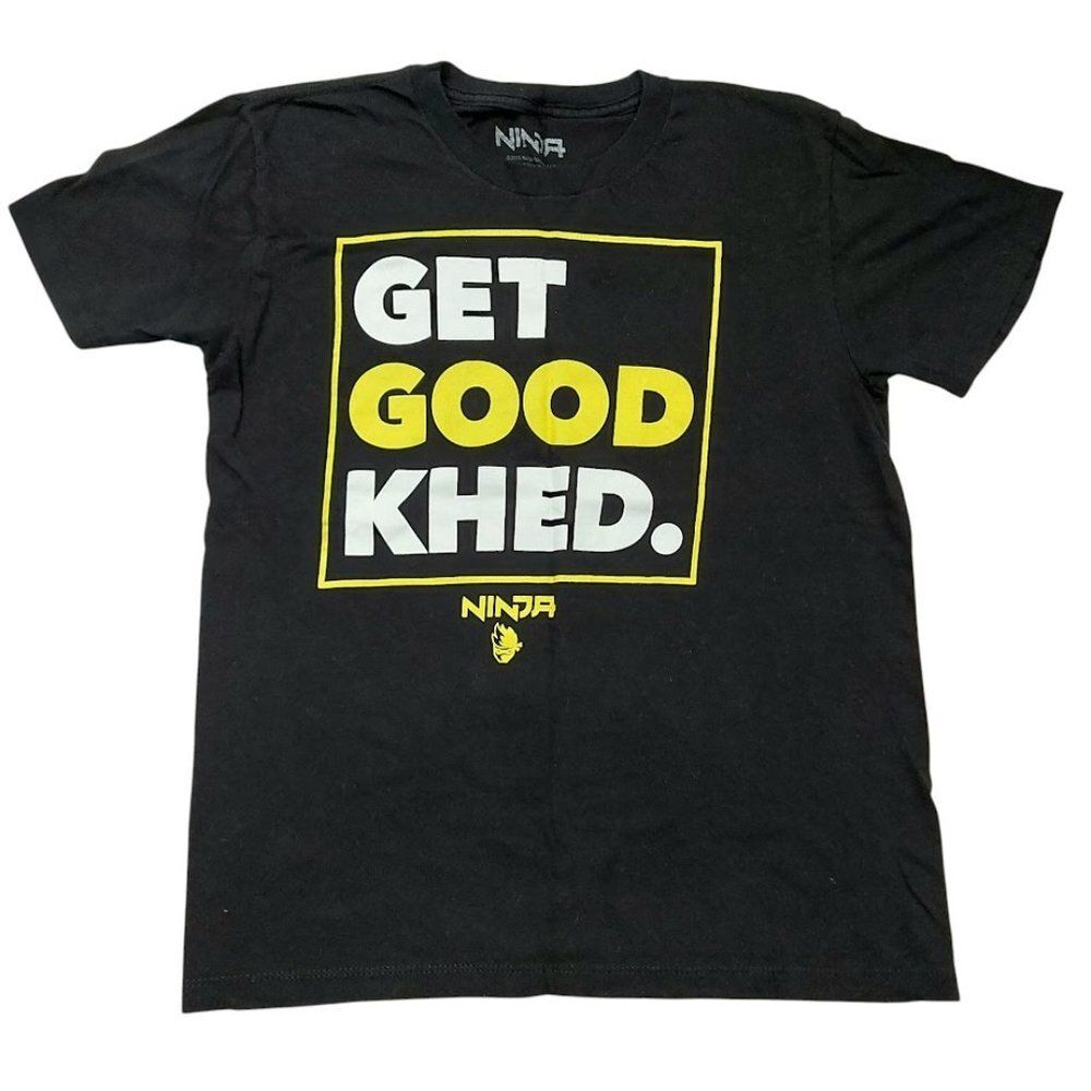 Ninja T- Shirt Boys Size L 10-12 Black 100% Cotton